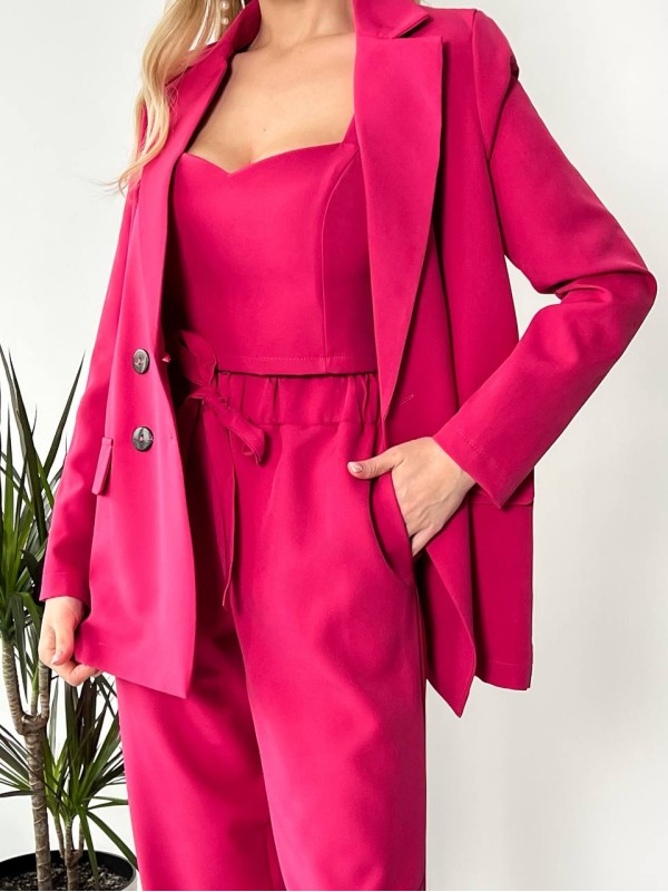 Костюм-трійка малинового кольору 24431