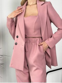 Костюм-трійка кольору запорошена троянда 24433