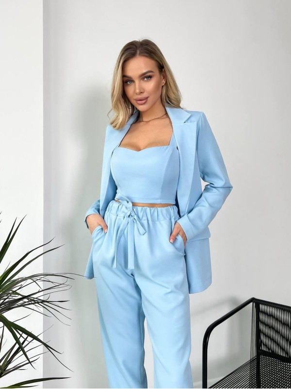Костюм-трійка блакитного кольору 24434