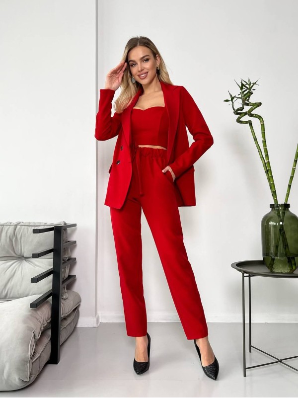 Костюм-трійка червоного кольору 24435