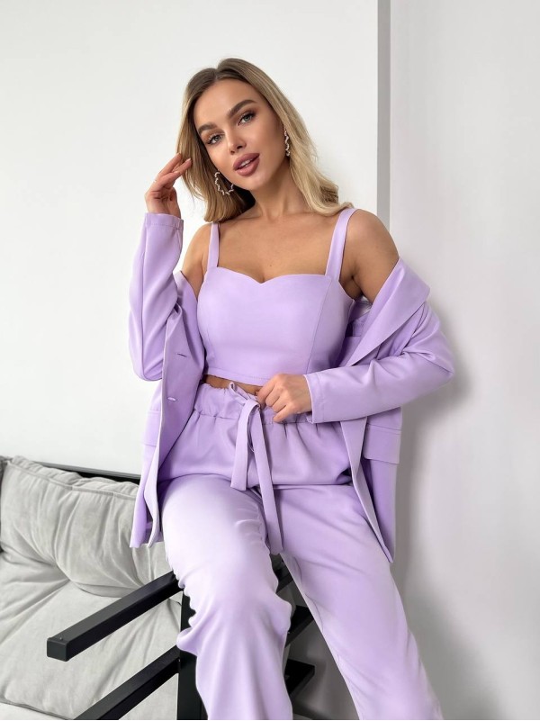 Костюм-трійка лавандового кольору 24436
