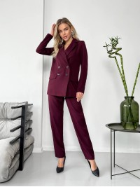 Костюм-трійка кольору марсала 24437