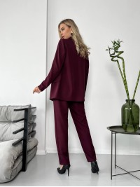 Костюм-трійка кольору марсала 24437