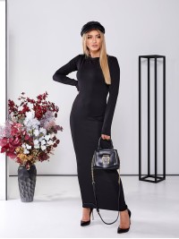 Тепла сукня мiдi чорного кольору 25970