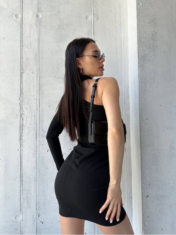 Вечiрня сукня  на один рукав чорного кольору 25971