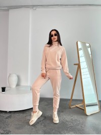 Жіночий повсякденний костюм молочного кольору 26125