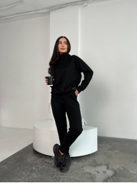 Жіночий повсякденний костюм чорного кольору 26126