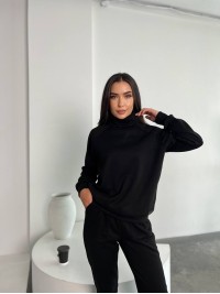 Жіночий повсякденний костюм чорного кольору 26126