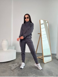 Жіночий повсякденний костюм графiтового кольору 26127
