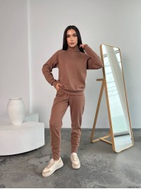 Жіночий повсякденний костюм кольору мокко 26128