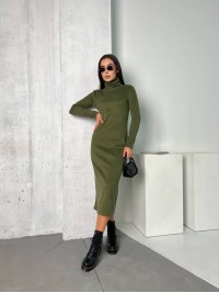 Жіноче повсякденне плаття кольору хакi 26130