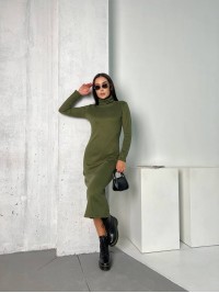 Жіноче повсякденне плаття кольору хакi 26130