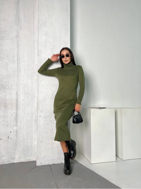Жіноче повсякденне плаття кольору хакi 26130