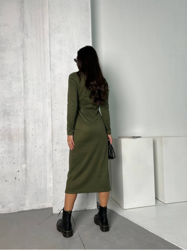 Жіноче повсякденне плаття кольору хакi 26130