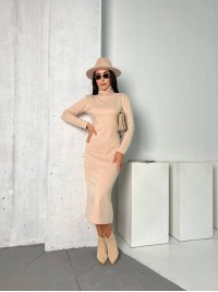 Жіноче повсякденне плаття молочного кольору 26132