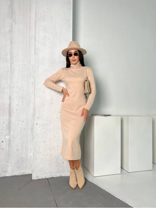 Жіноче повсякденне плаття молочного кольору 26132