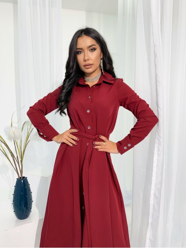 Елегантна сукня бордового кольору 26679