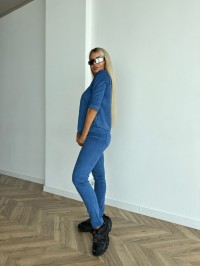 Жіночий прогулянковий костюм джинсового кольору 26814