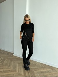 Жіночий прогулянковий костюм чорного кольору 26815