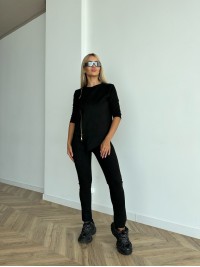 Жіночий прогулянковий костюм чорного кольору 26815