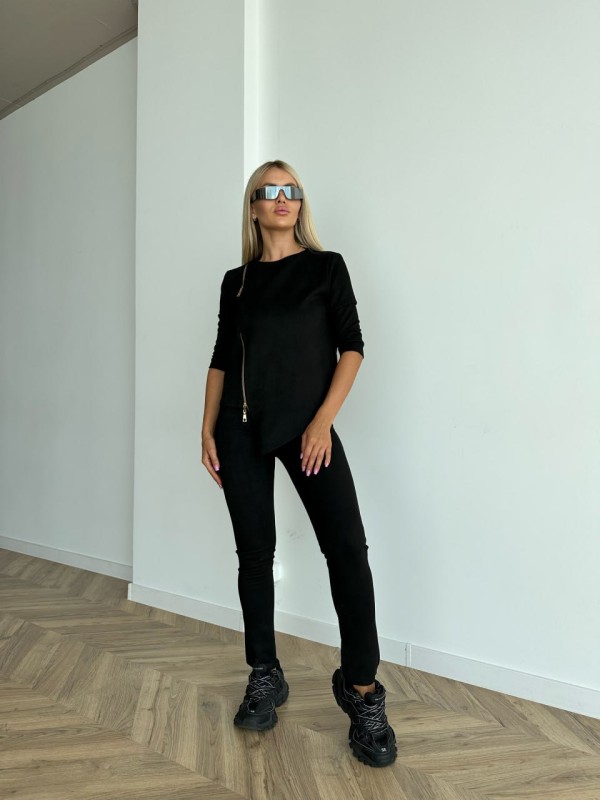 Жіночий прогулянковий костюм чорного кольору 26815