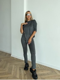 Жіночий прогулянковий костюм графiтового кольору 26816