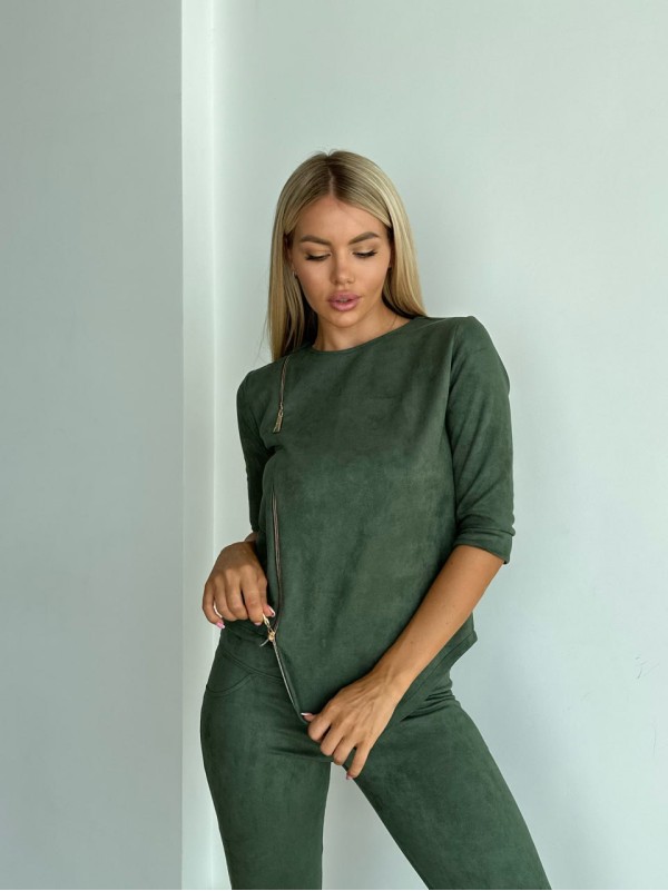 Жіночий прогулянковий костюм кольору хакi 26817