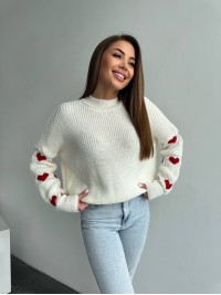 Жіночий светр оверсайз молочного кольору 26919