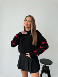 Жіночий светр оверсайз чорного кольору 26920