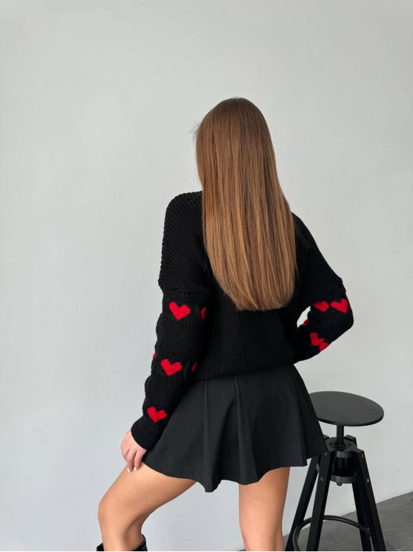 Жіночий светр оверсайз чорного кольору 26920