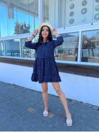 Сукня вільного крою темно-синього кольору 27091