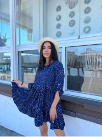 Сукня вільного крою темно-синього кольору 27091