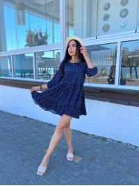 Сукня вільного крою темно-синього кольору 27091