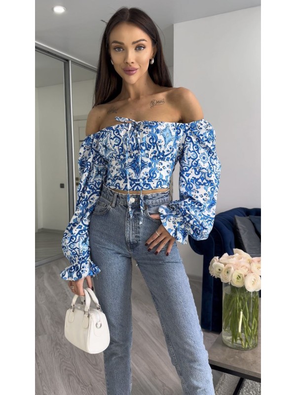 Жіночий топ-корсет блакитного кольору 27174