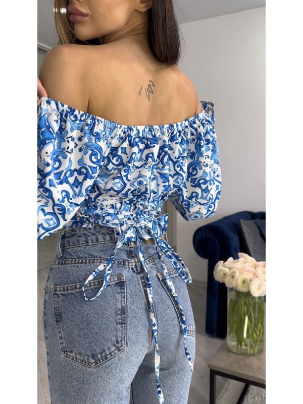 Жіночий топ-корсет блакитного кольору 27174