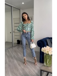 Жіночий топ-корсет зеленого кольору 27175