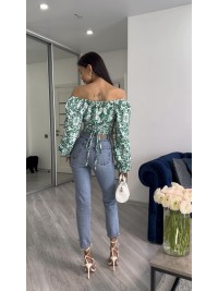 Жіночий топ-корсет зеленого кольору 27175