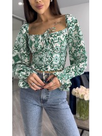 Жіночий топ-корсет зеленого кольору 27175