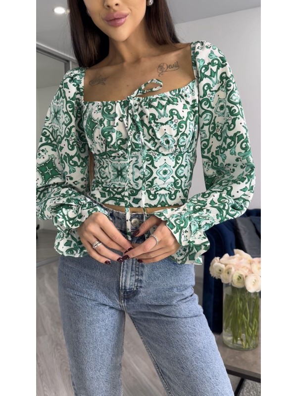 Жіночий топ-корсет зеленого кольору 27175