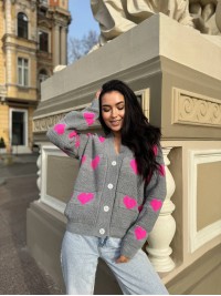 Жіночий кардиган сірого кольору 27264