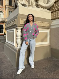 Жіночий кардиган сірого кольору 27264