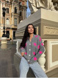 Жіночий кардиган сірого кольору 27264