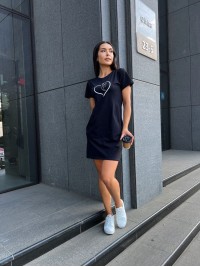 Базове повсякденне плаття чорного кольору 27386