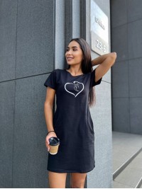 Базове повсякденне плаття чорного кольору 27386