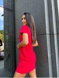 Базове повсякденне плаття червоного кольору 27387