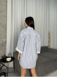 Жіноча сорочка oversize в блакитну смужку 27440
