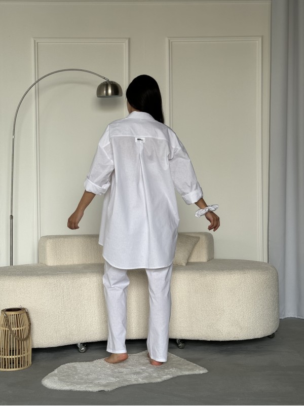 Жіноча сорочка oversize бiлого кольору 27441