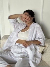 Жіноча сорочка oversize бiлого кольору 27441