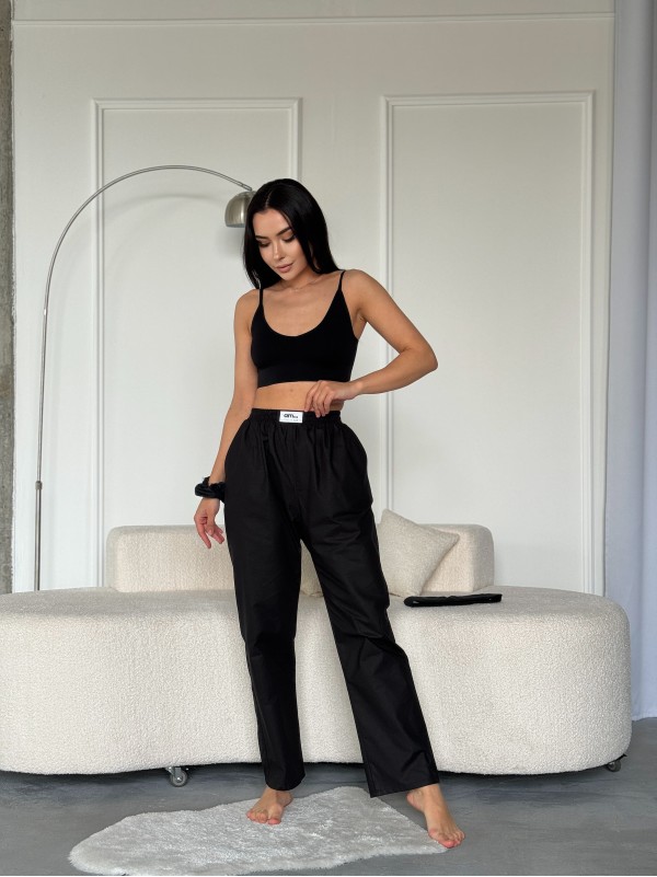 Жіночі повсякденнi штани чорного кольору 27444