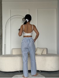 Жіночі повсякденнi штани в блакитну смужку 27446